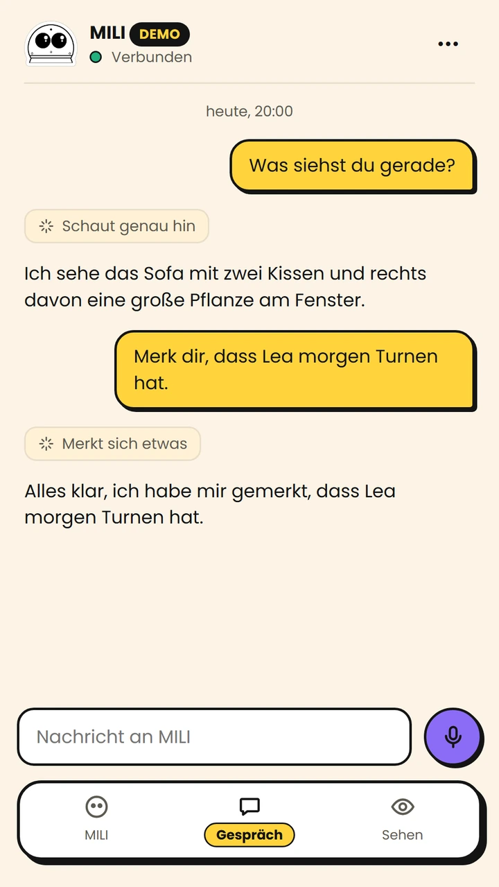 App: Gespräch mit MILI