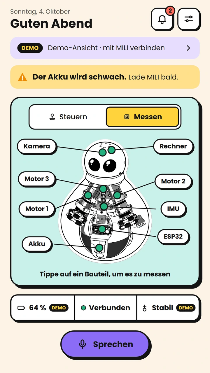 App: Messwerte